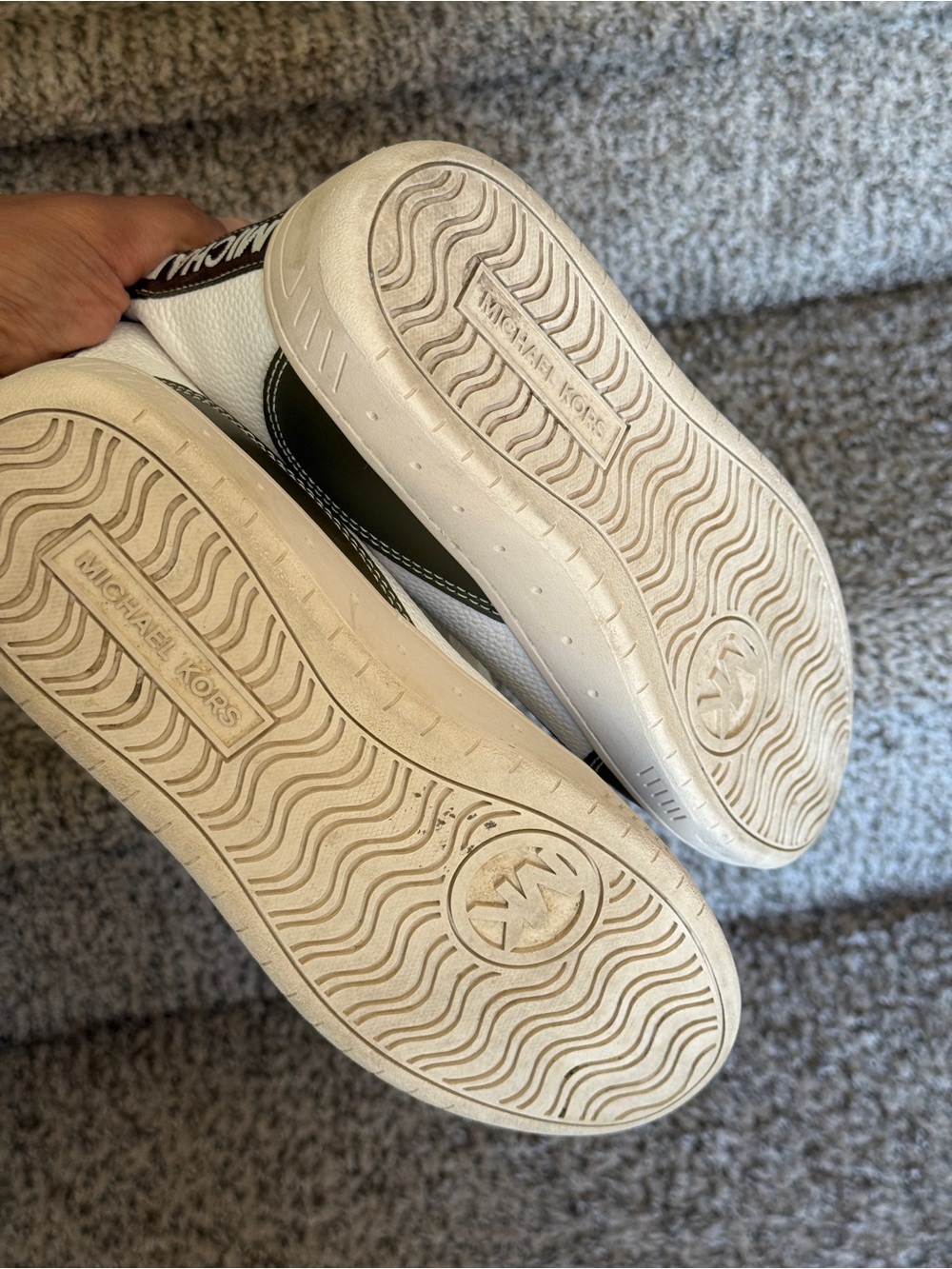 Michael Kors White and Olive High-Top Sneakers with Gold Accents Womens size 6 - Picture 5 of 8